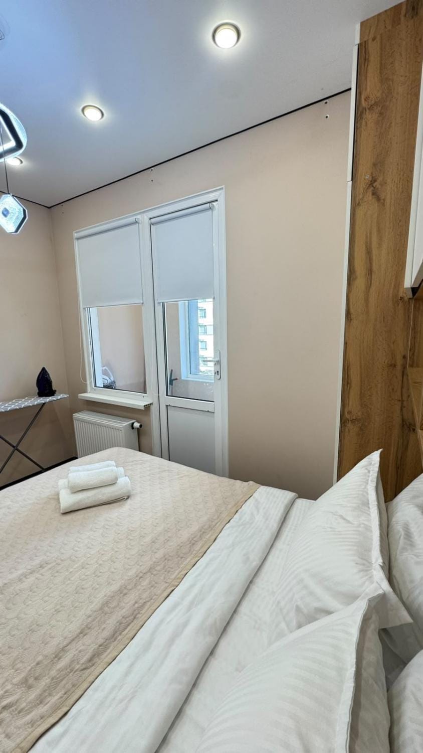 Bed, View (from property/room), Bedroom, towels, wardrobe