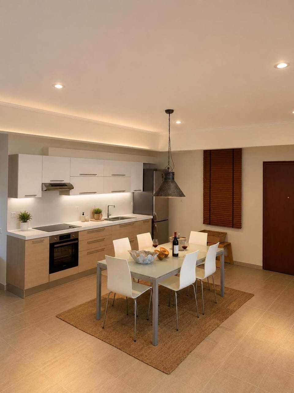 Kitchen or kitchenette, Dining area, minibar, stove