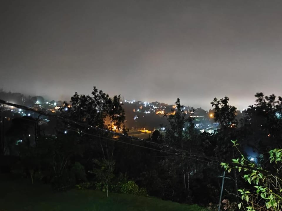 Night, Natural landscape, City view, Mountain view