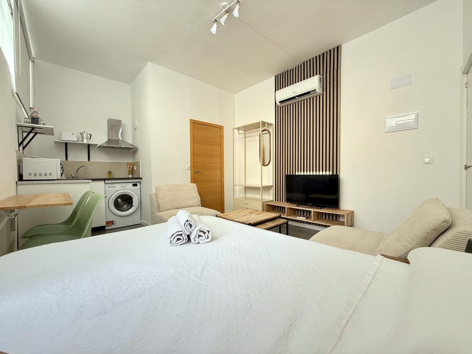 Bed, TV and multimedia, Living room, washing machine, air conditioner