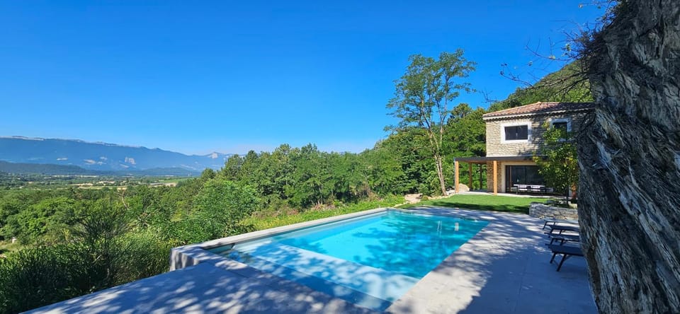 Natural landscape, Mountain view, Swimming pool, sunbed