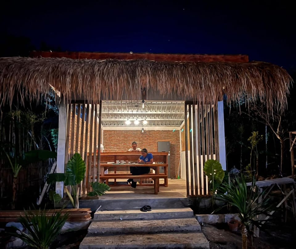 Property building, Patio, Night, People, Kitchen or kitchenette, Lobby or reception, Dining area, group of guests