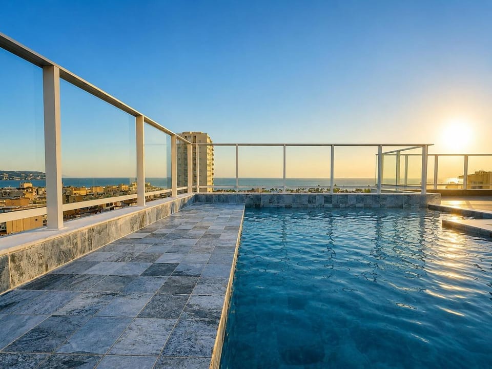 Day, Sea view, Swimming pool, Sunset