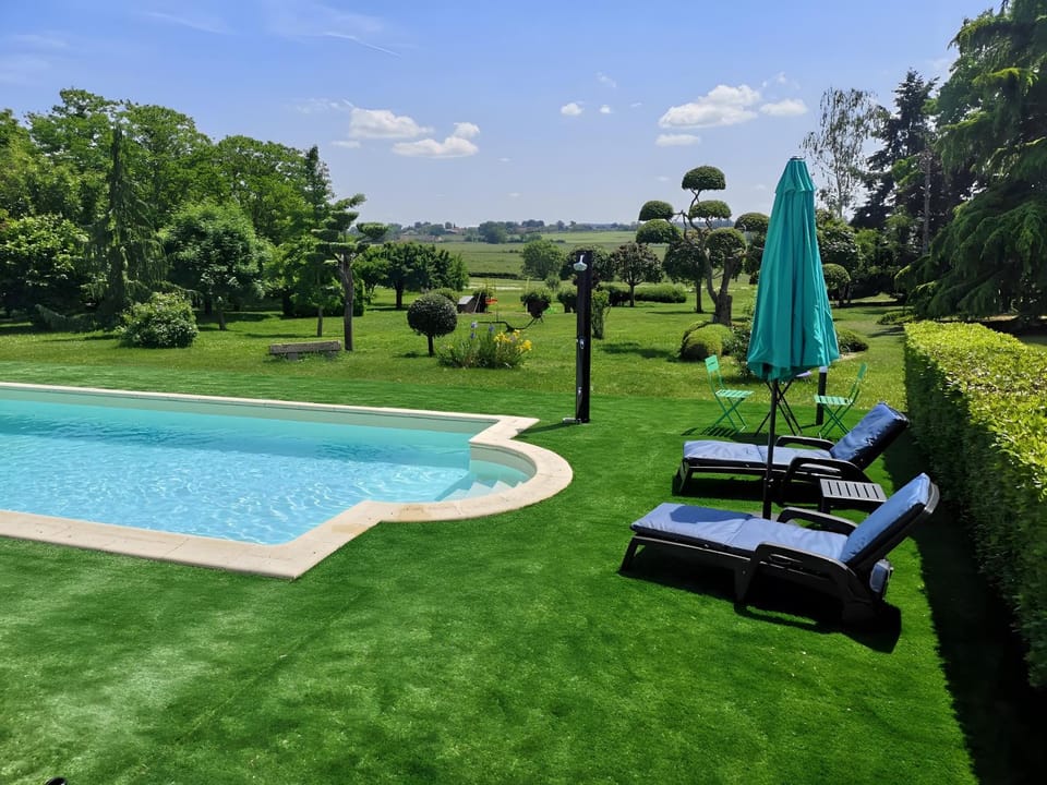 Property building, Living room, Swimming pool