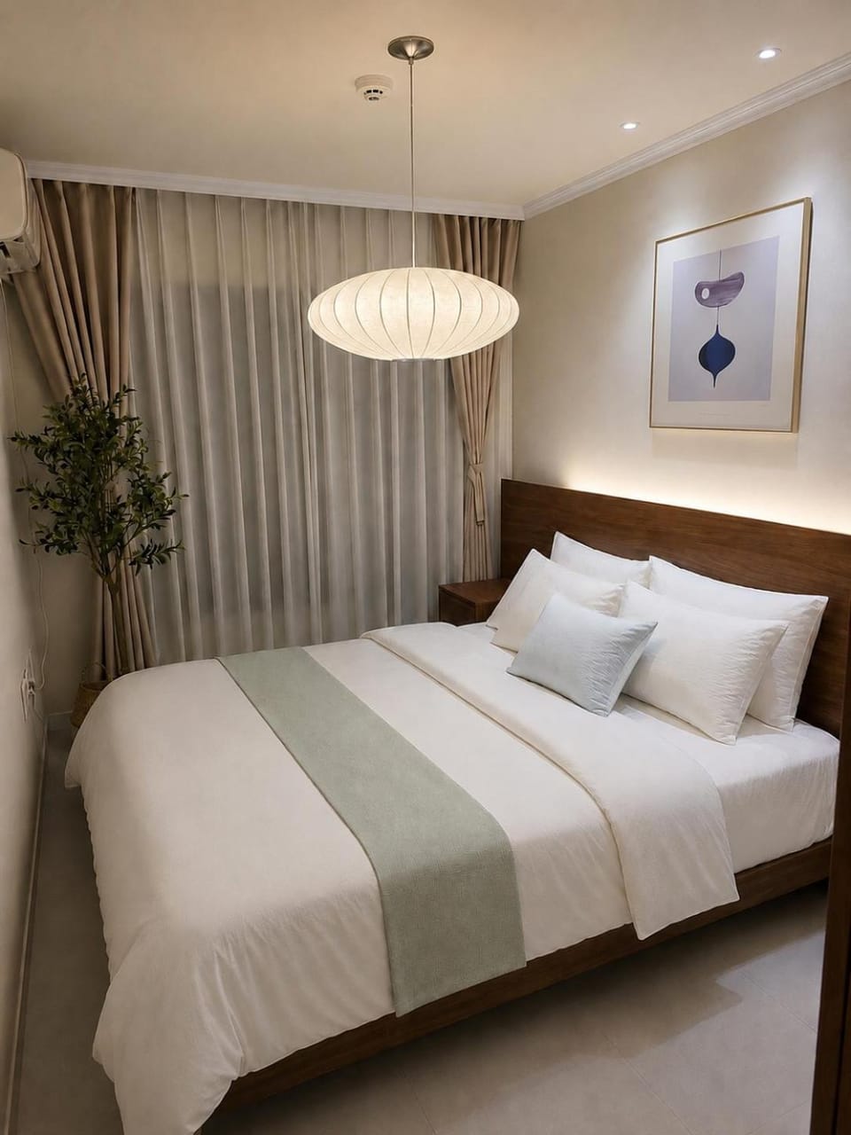 Bed, Bedroom, air conditioner