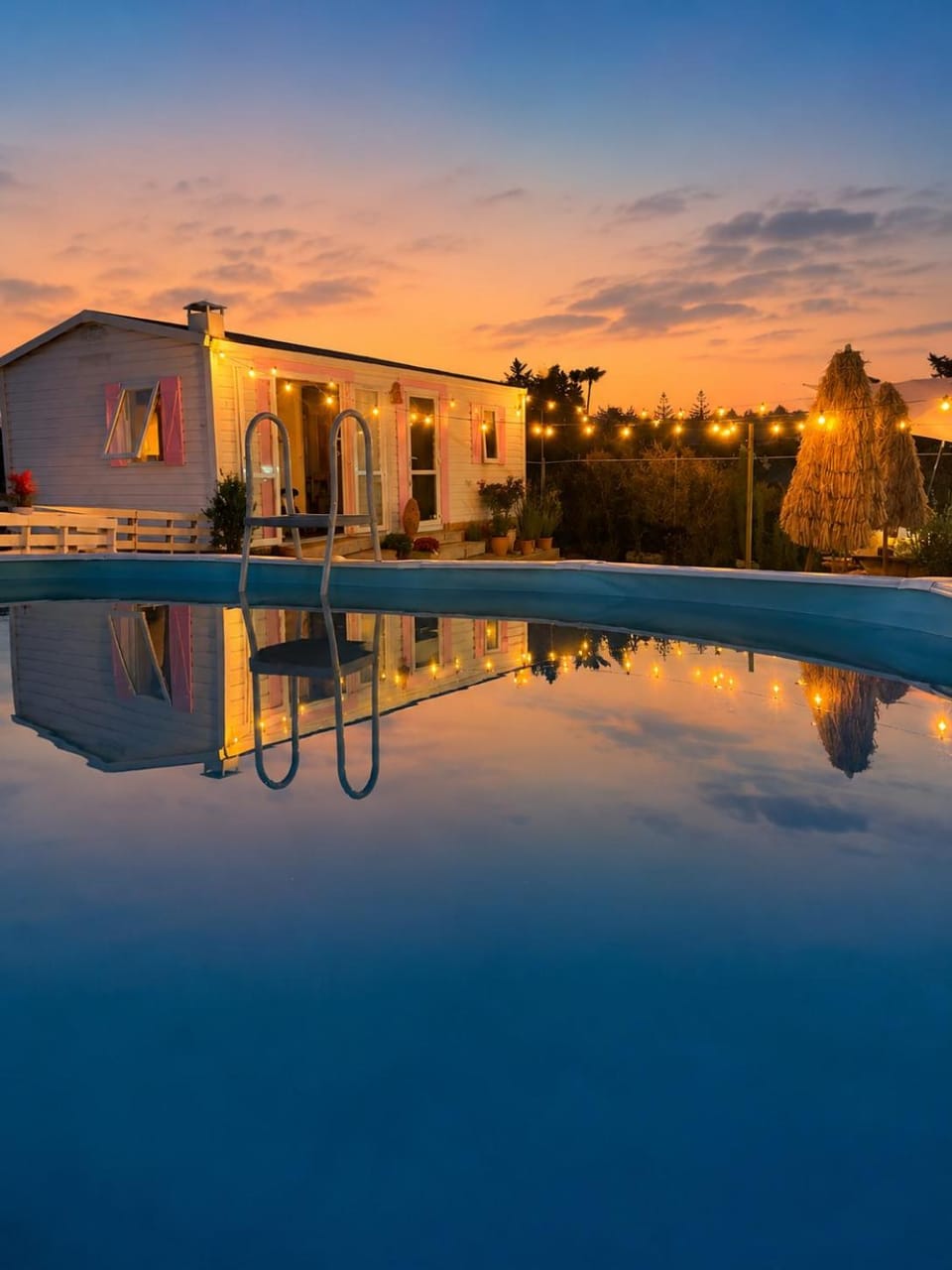 Swimming pool, Sunset