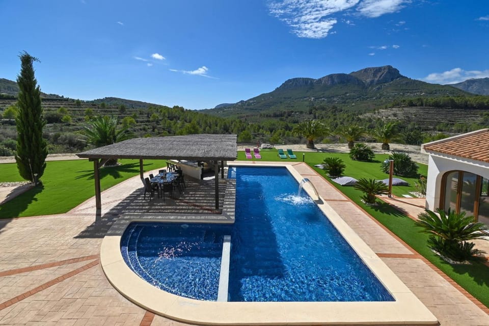 Property building, Living room, Swimming pool