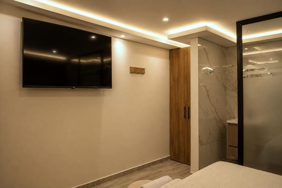 Bed, Bathroom, TV and multimedia, Photo of the whole room, Bedroom, wardrobe