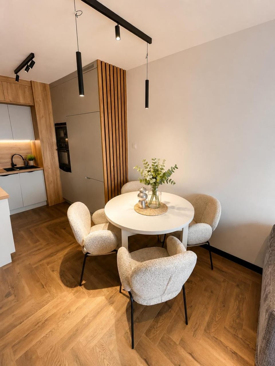 Kitchen or kitchenette, Living room, Dining area