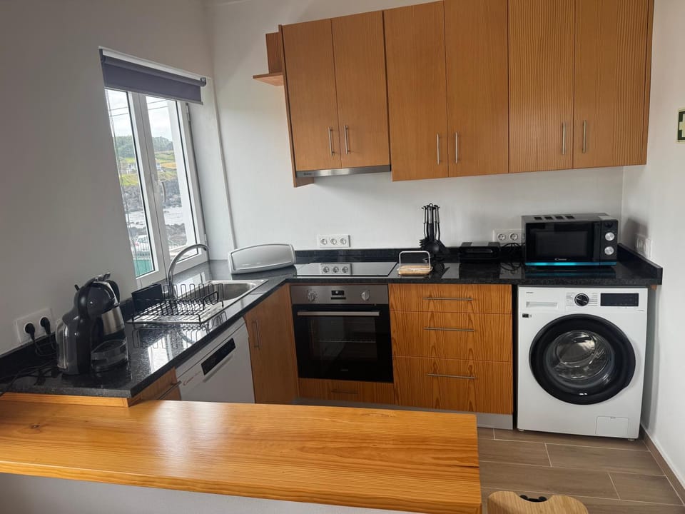 Kitchen or kitchenette, dishwasher, minibar, oven, stove, toaster, washing machine