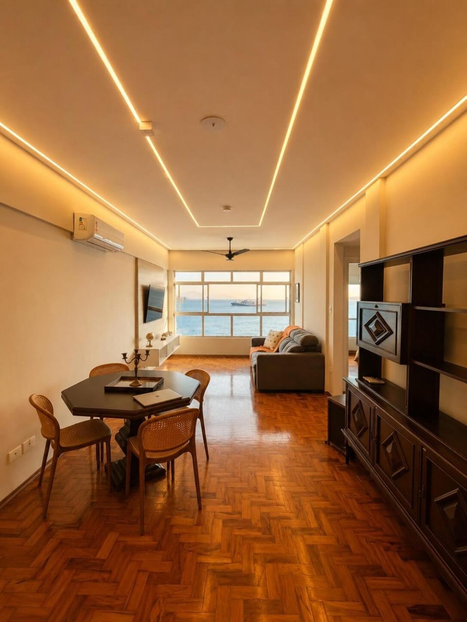 TV and multimedia, Living room, Seating area, air conditioner