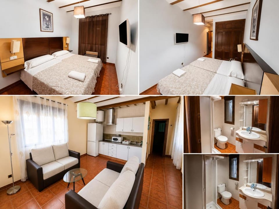 Bed, Kitchen or kitchenette, Living room