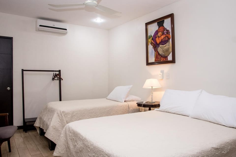 Bed, fireplace, air conditioner