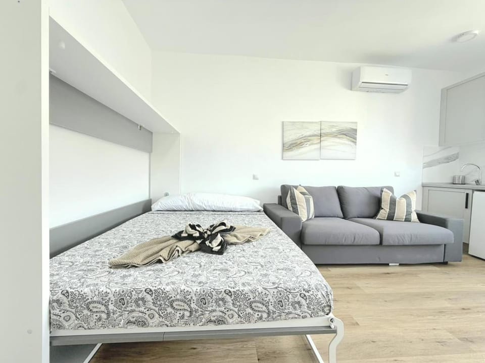 Bed, Living room, Photo of the whole room, Seating area, air conditioner