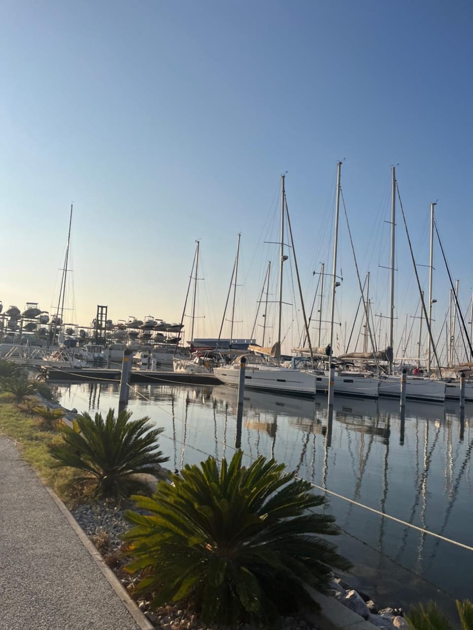 Sunset boat Docked boat in Leucate
