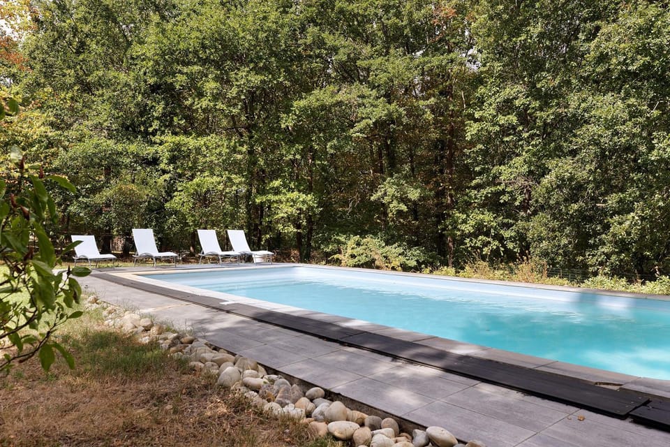 Property building, Living room, Swimming pool