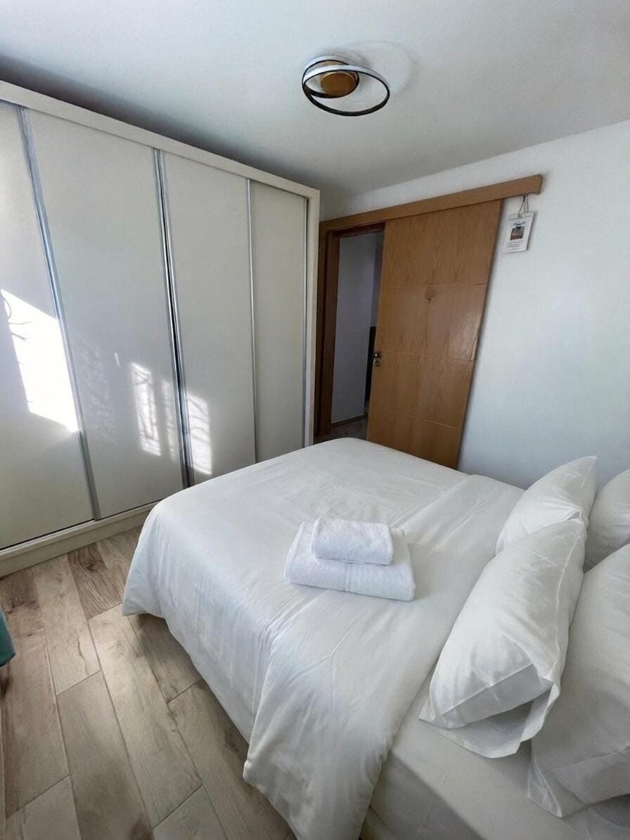 Bed, Photo of the whole room, Bedroom, towels, wardrobe