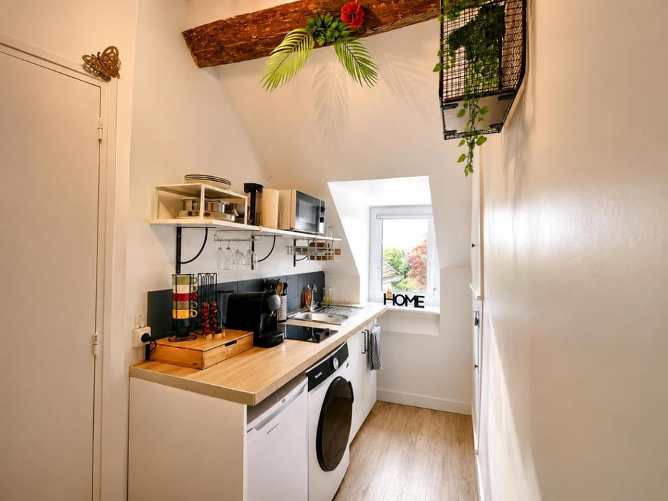 Coffee/tea facilities, Kitchen or kitchenette, stove, toaster, washing machine