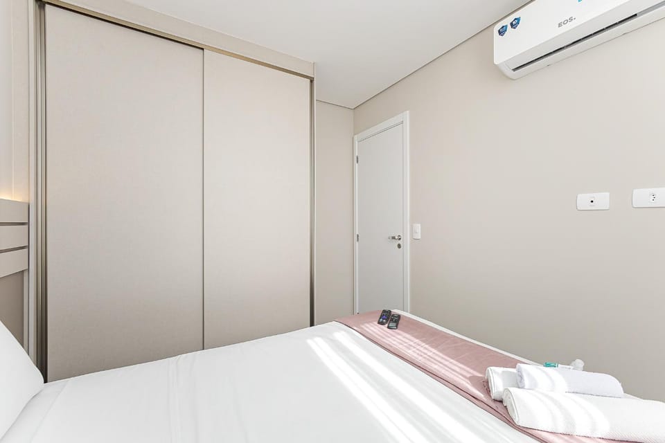 Bed, Photo of the whole room, Bedroom, towels, wardrobe, air conditioner