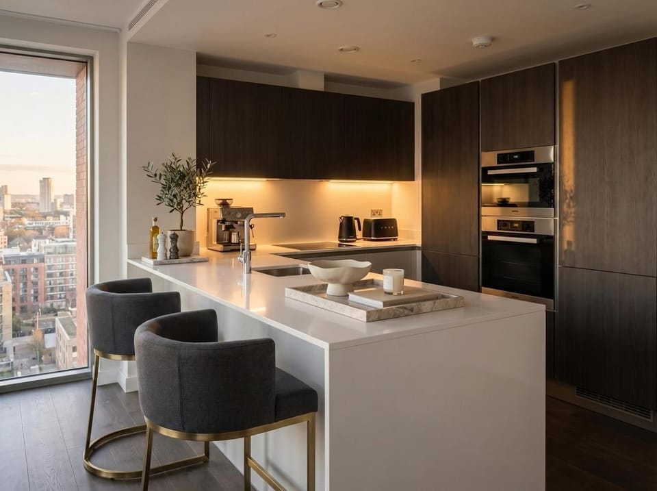 High Floor 2BR · Pool, Gym & Concierge · Battersea Apartment in London