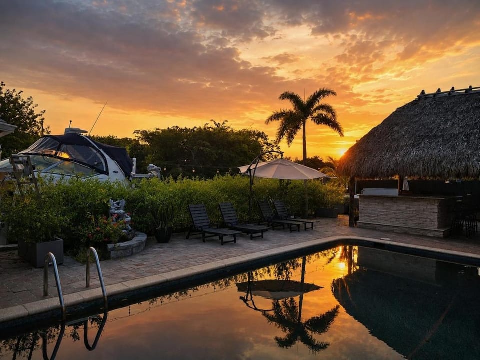 Day, Pool view, Swimming pool, Sunset, sunbed