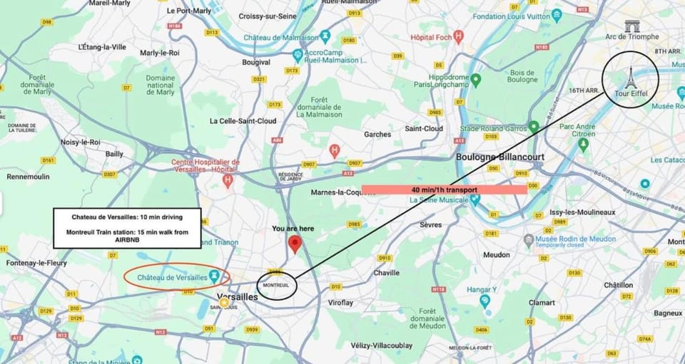 Near Versailles Palace and Paris 1 to 5 Guests Apartment in Versailles