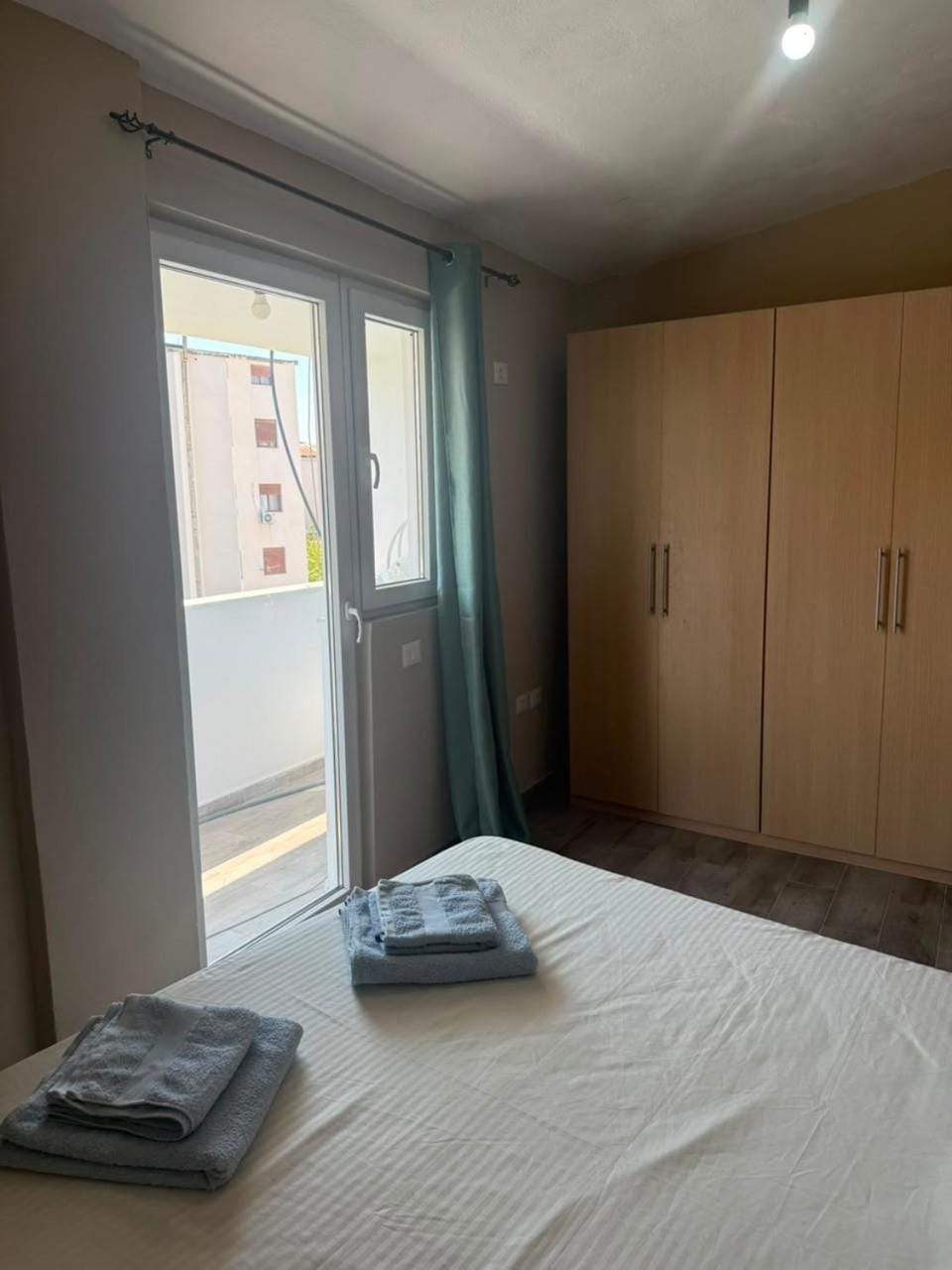 Bed, Photo of the whole room, Bedroom, towels, wardrobe