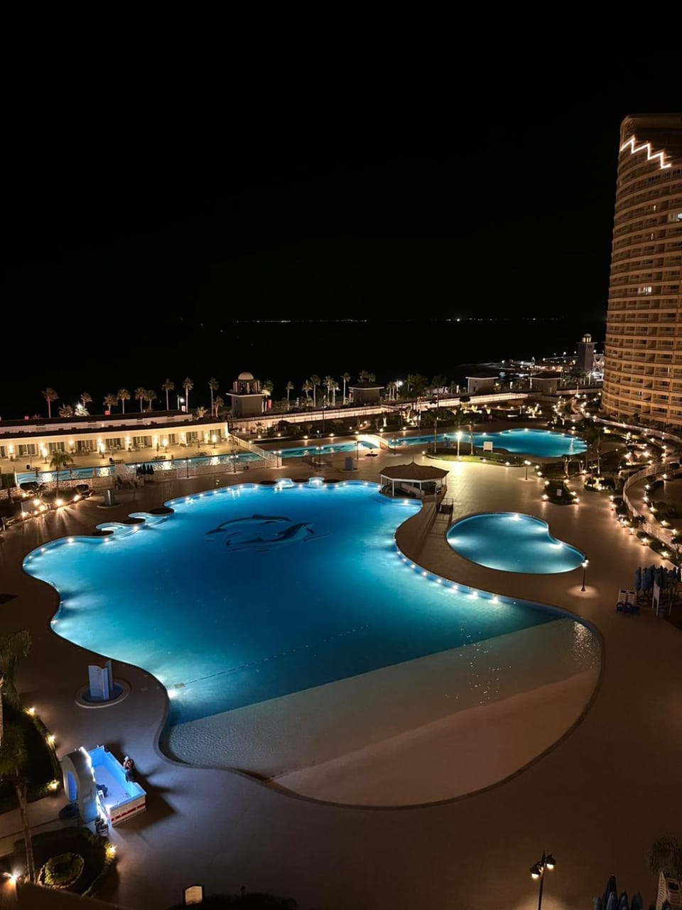 Night, Bird's eye view, City view, Pool view, Sea view, Swimming pool, Swimming pool