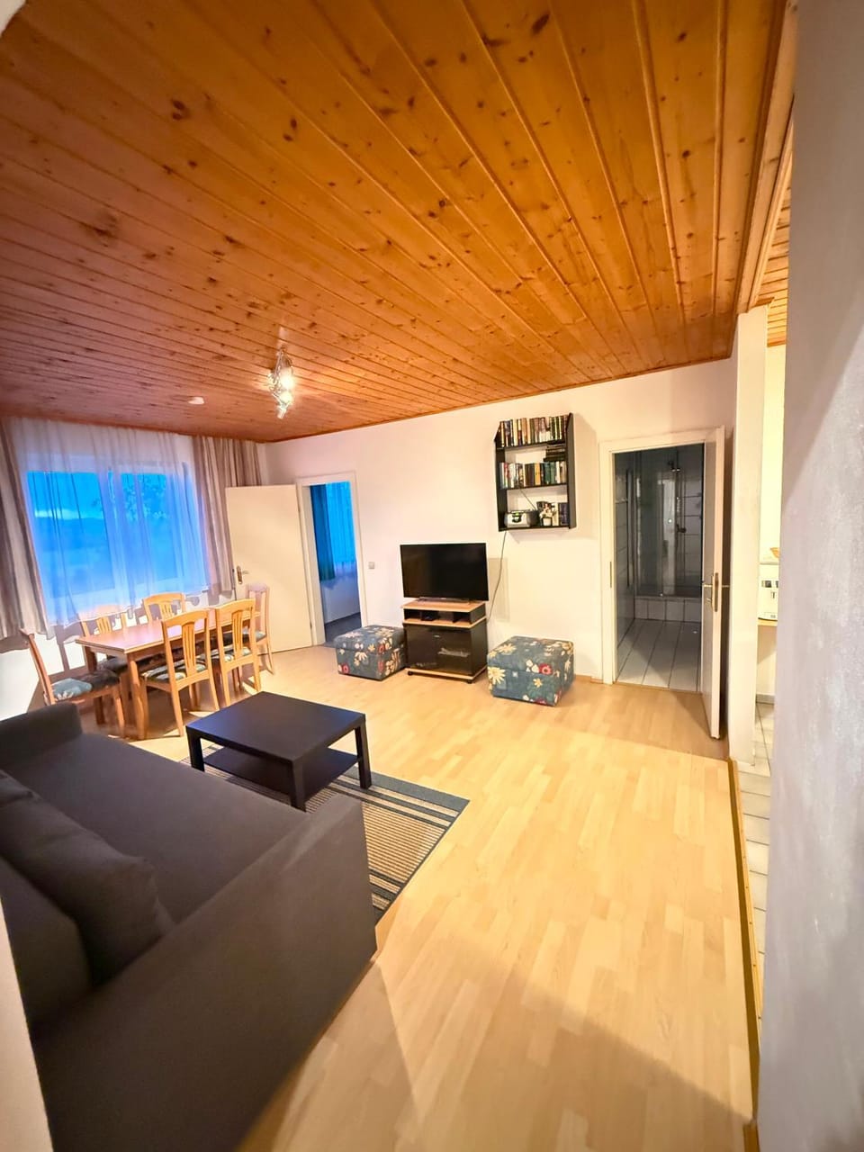 Bed, TV and multimedia, Living room, Seating area