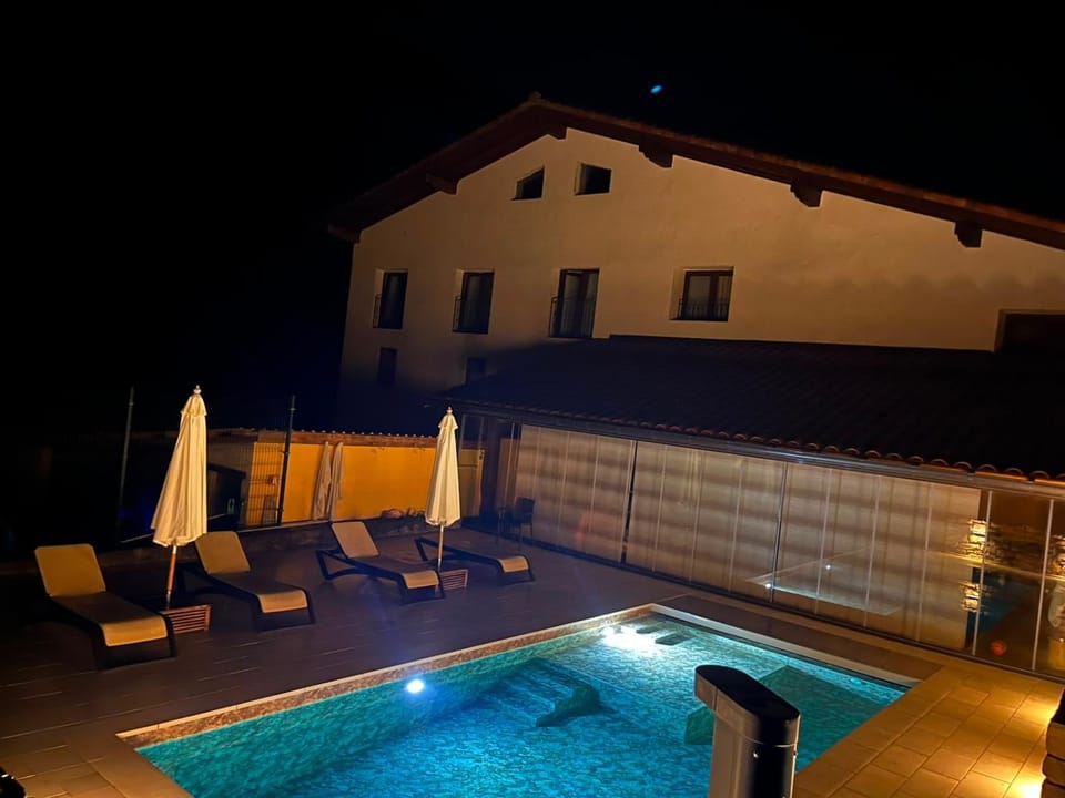 Night, Pool view, Swimming pool