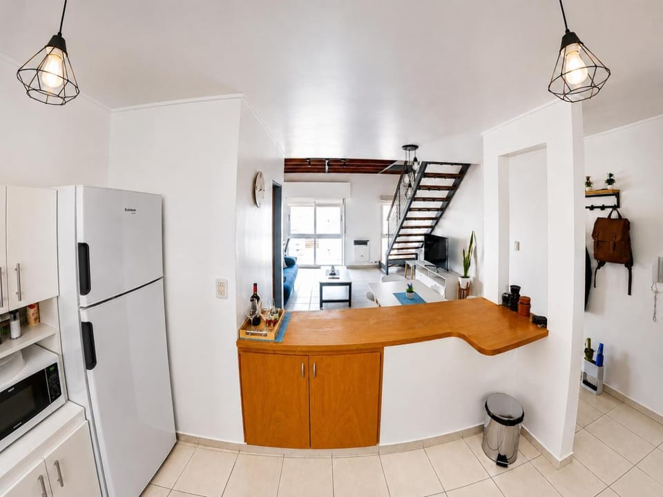 Kitchen or kitchenette, Living room, microwave