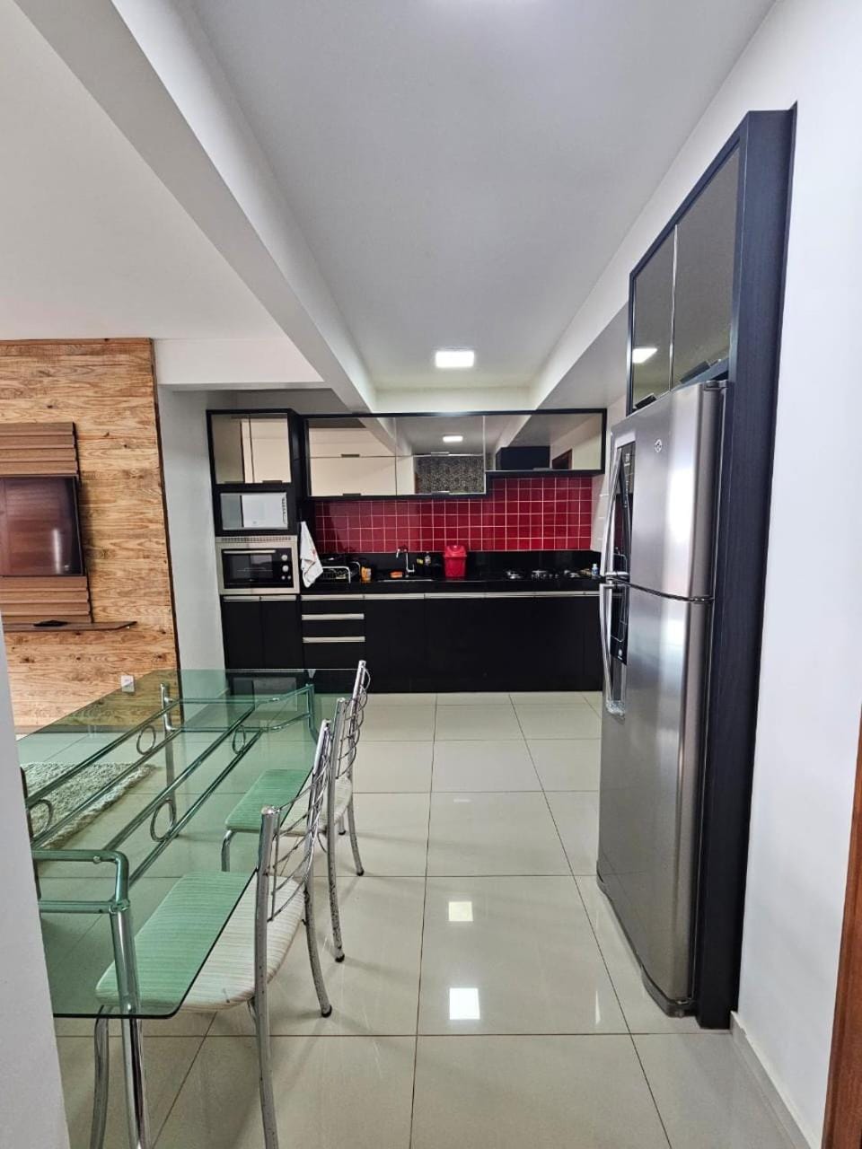 Kitchen or kitchenette, oven