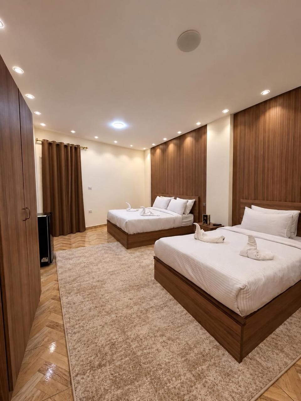 Bed, Photo of the whole room, Bedroom, towels, wardrobe