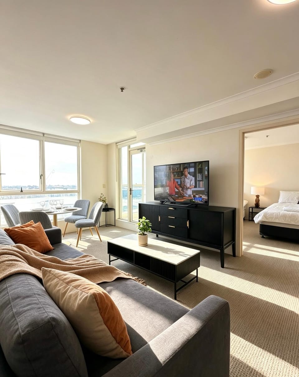High-altitude view 3B for 6 next to ICC and QVB Apartment in Sydney