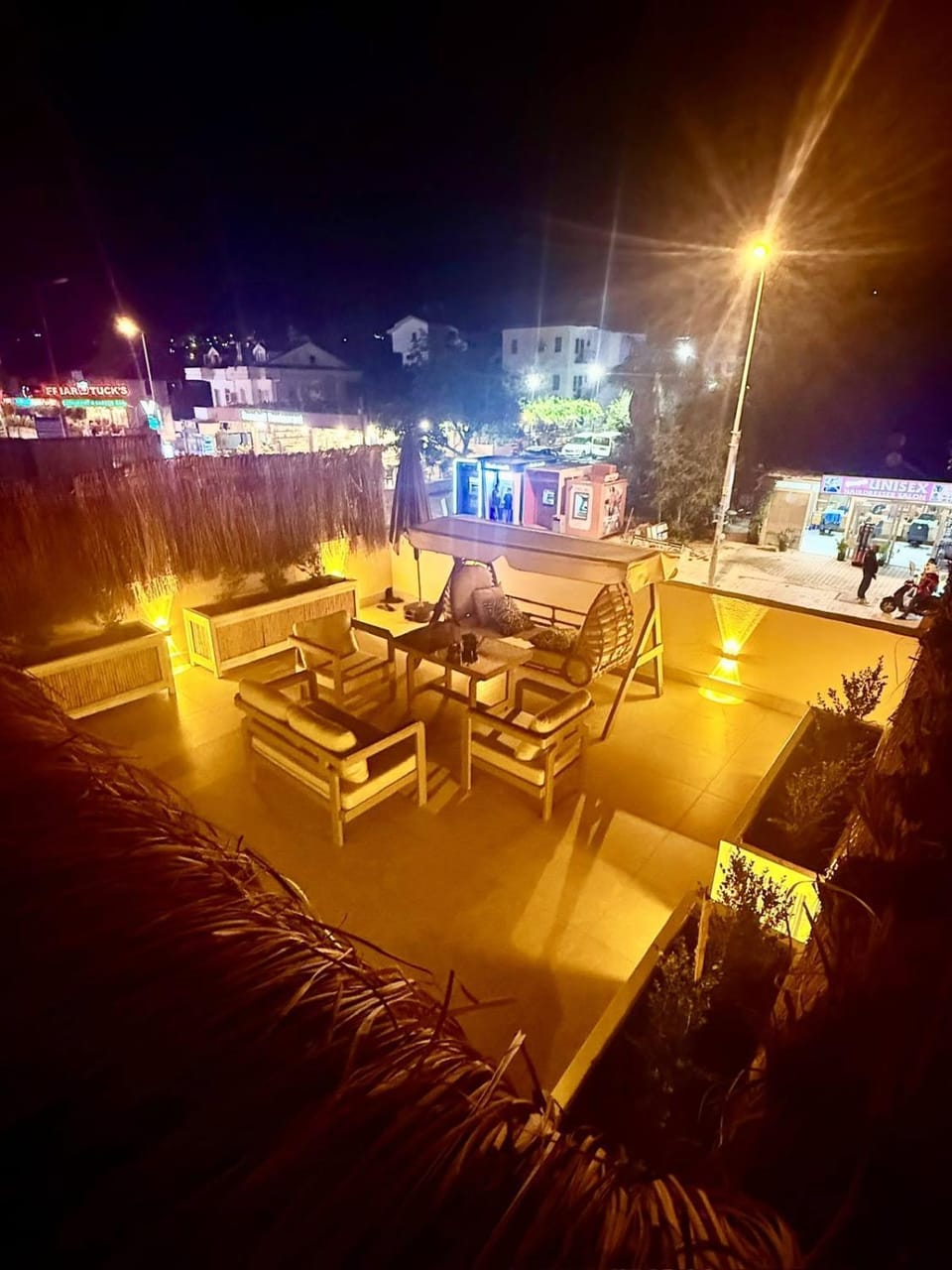 Night, View (from property/room), Balcony/Terrace, Seating area