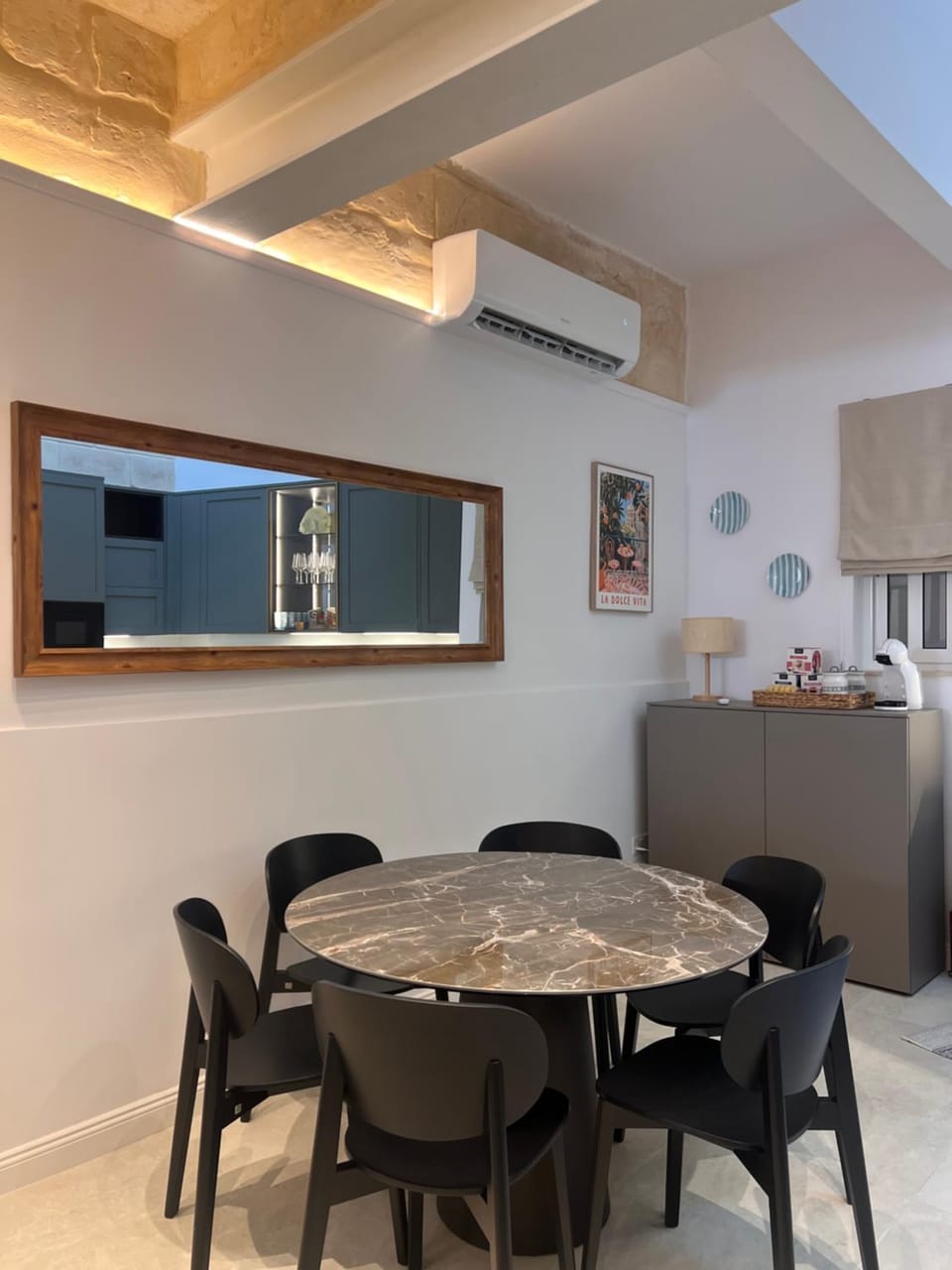 Dining area, air conditioner