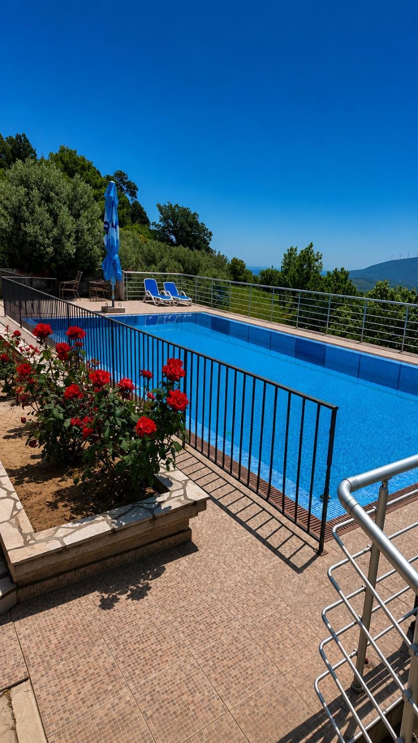 Natural landscape, Mountain view, Swimming pool, sunbed