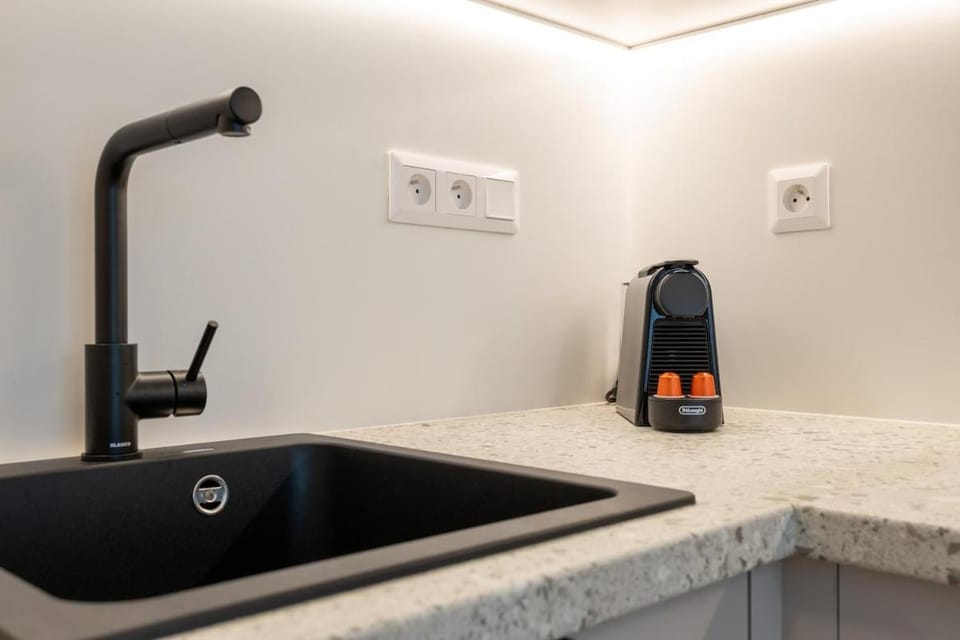 Kitchen or kitchenette, minibar, stove