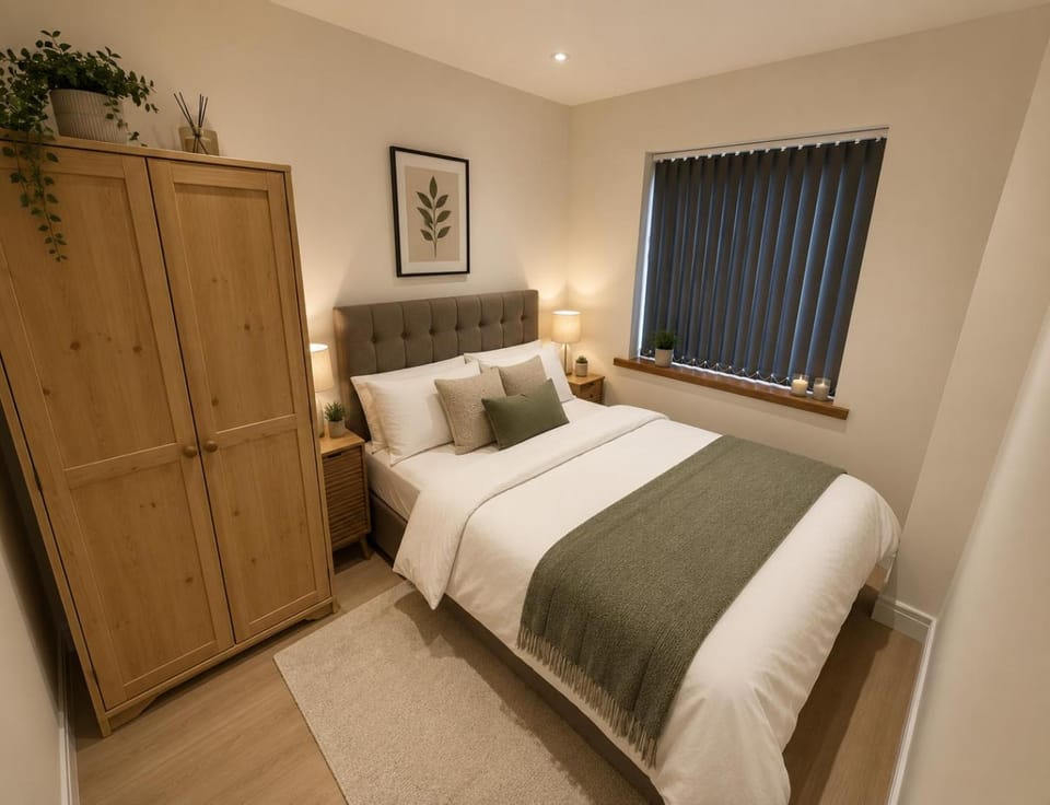 Bed, Photo of the whole room, Bedroom, wardrobe