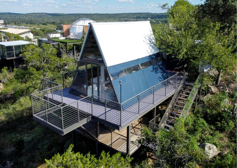 Stunning A-Frame with Folding Glass Walls & Open-Air Living in Cottonwood, Texas Chalet in Cottonwood Shores