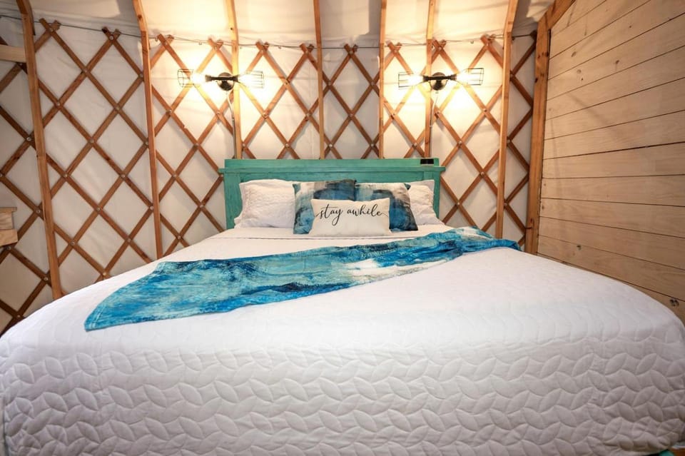 Luxury Glamping Yurt with Hot-Tub on the Medina River Bandera, Texas Luxury tent in Bandera