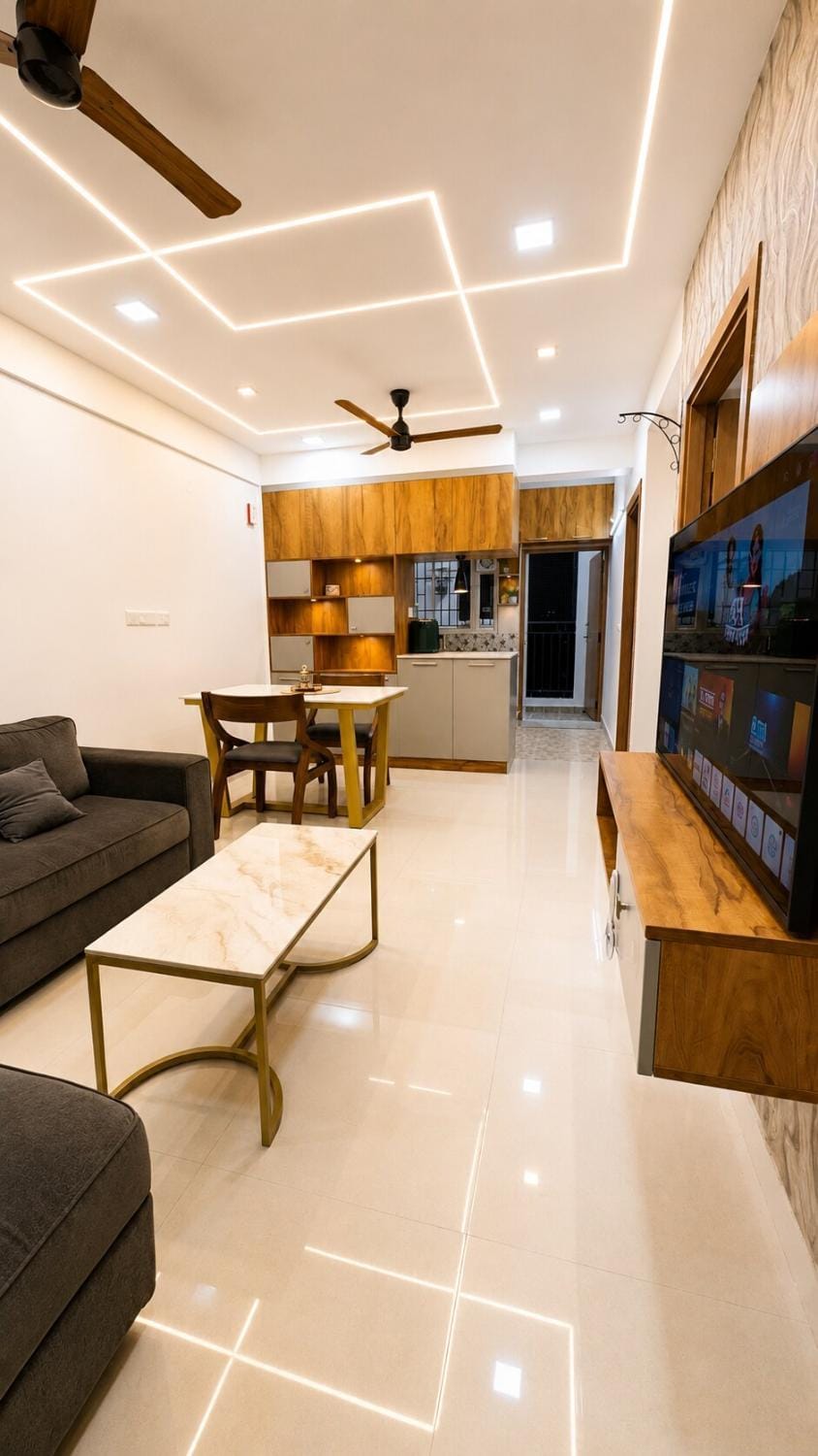 TV and multimedia, Kitchen or kitchenette, Living room, Seating area, Dining area