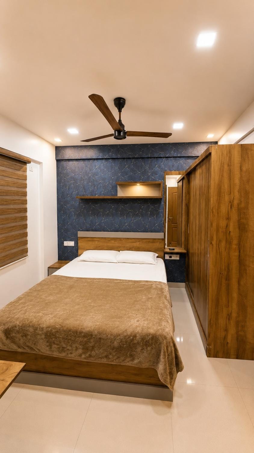 Bed, Photo of the whole room, Bedroom, wardrobe