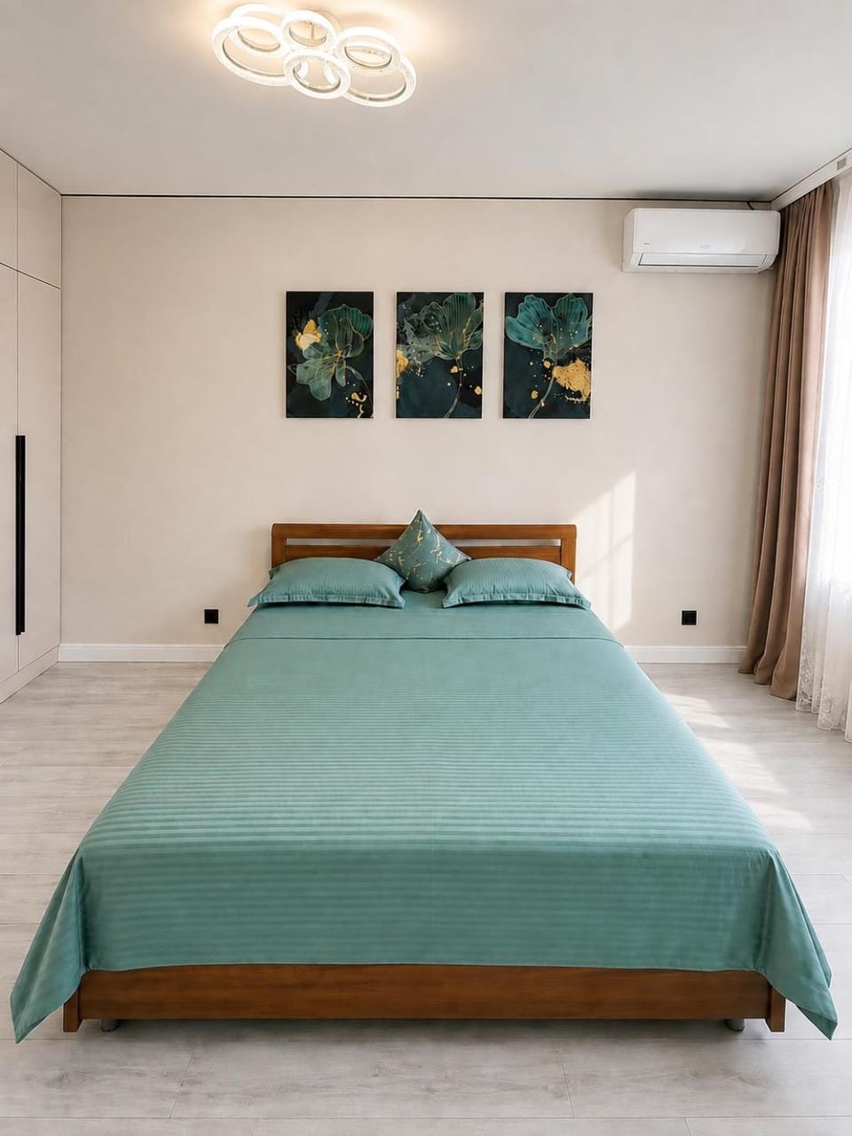 Bed, Bedroom, wardrobe, air conditioner