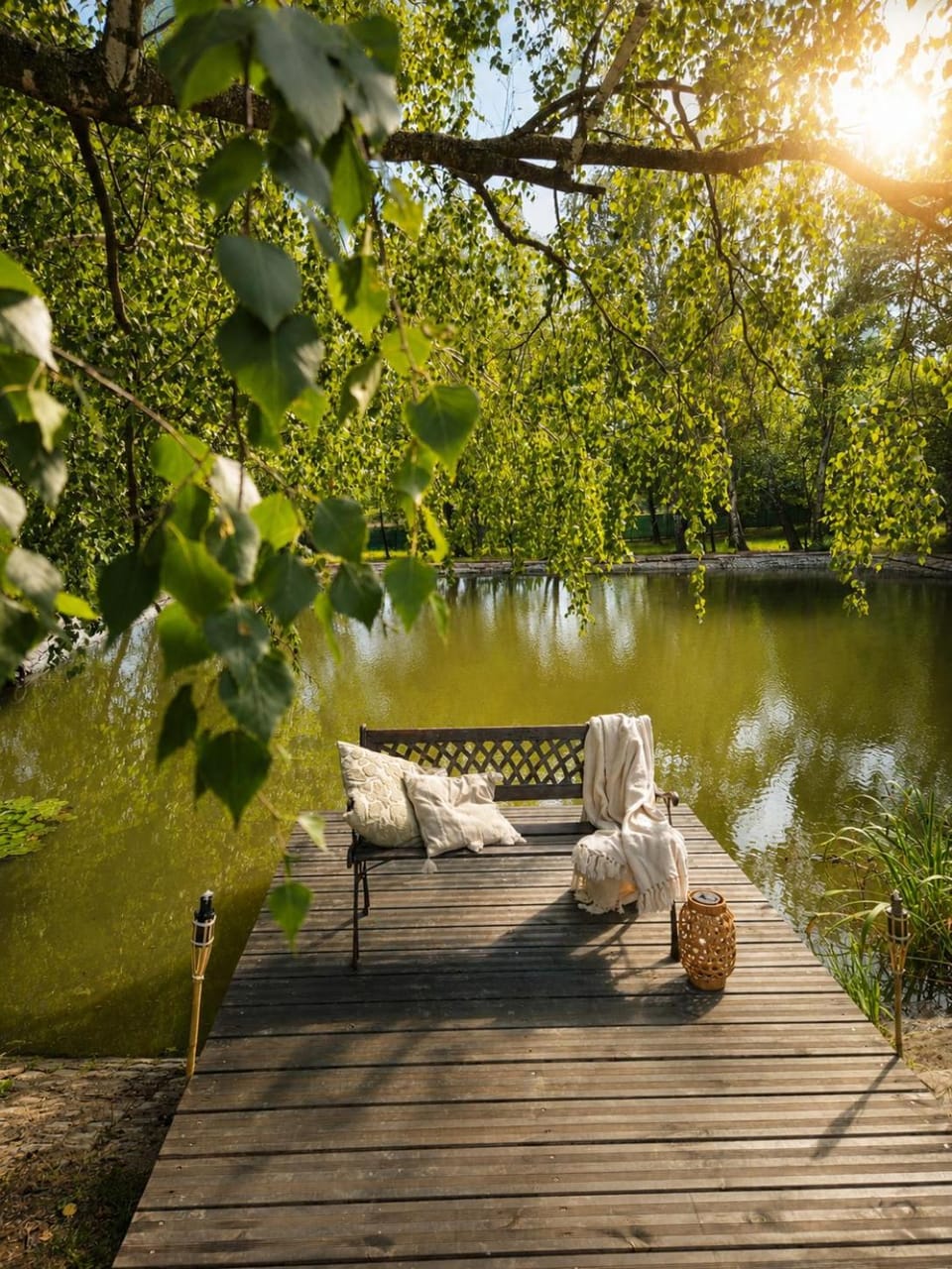 Day, Natural landscape, Garden, Lake view