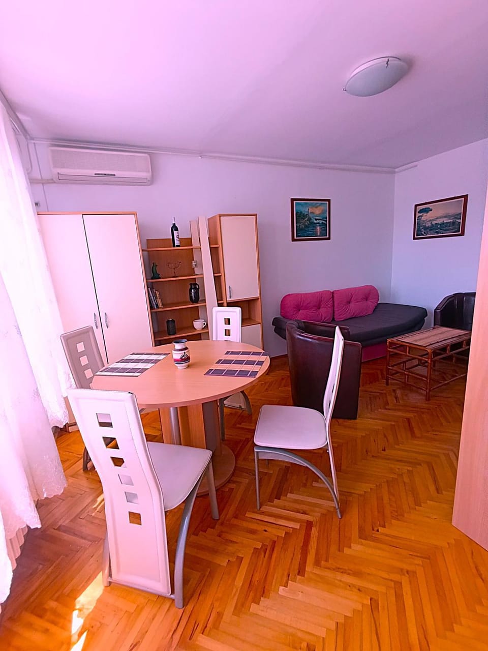 Living room, Seating area, Dining area, wardrobe, air conditioner