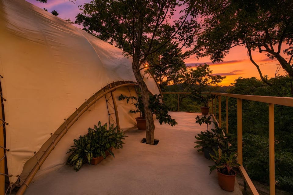 Balcony/Terrace, Garden view, Sunset