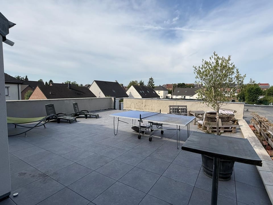 Property building, Patio, Day, Solarium, View (from property/room), Balcony/Terrace, Sunset