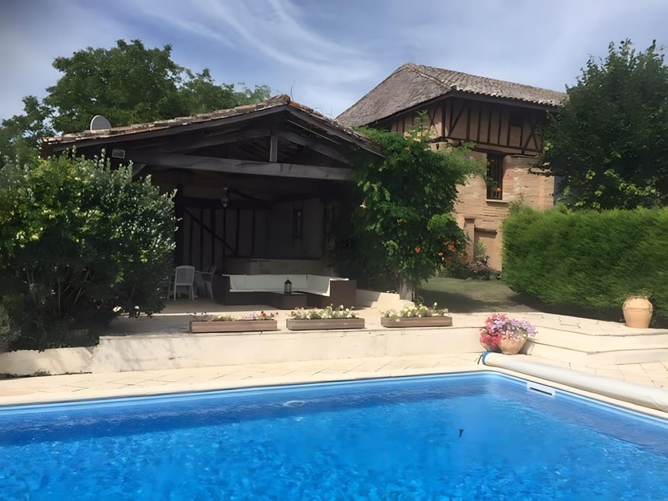 Property building, Living room, Swimming pool