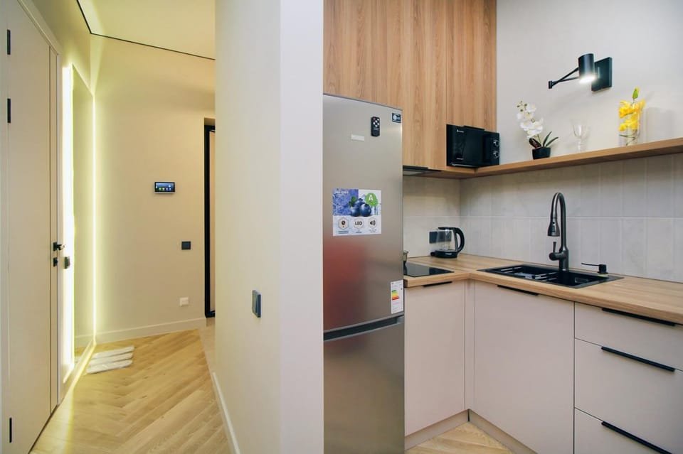 Kitchen or kitchenette, minibar, oven, stove